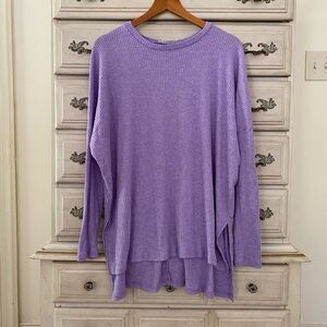 🩶 Lavender Ribbed Long Sleeve Top || Size Small 💜